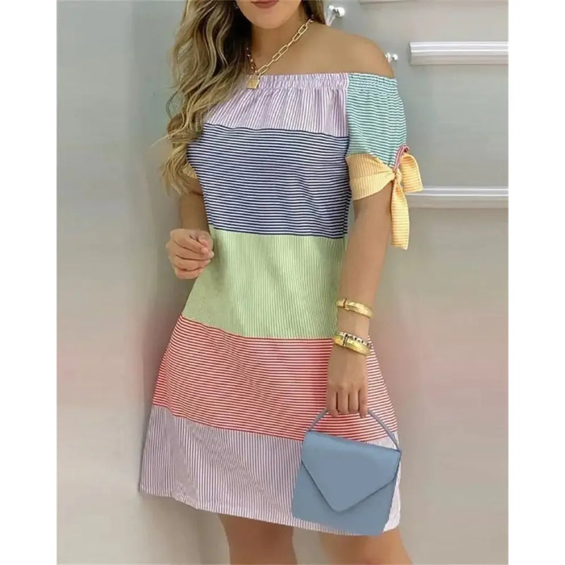 Women Off Shoulder Summer Mini Dress