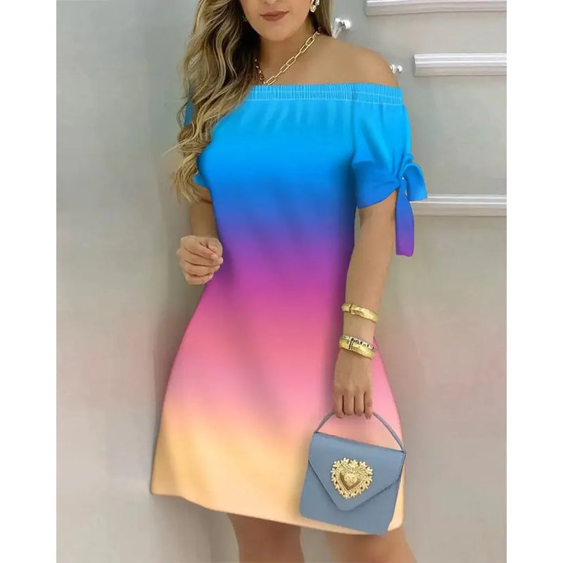 Women Off Shoulder Summer Mini Dress