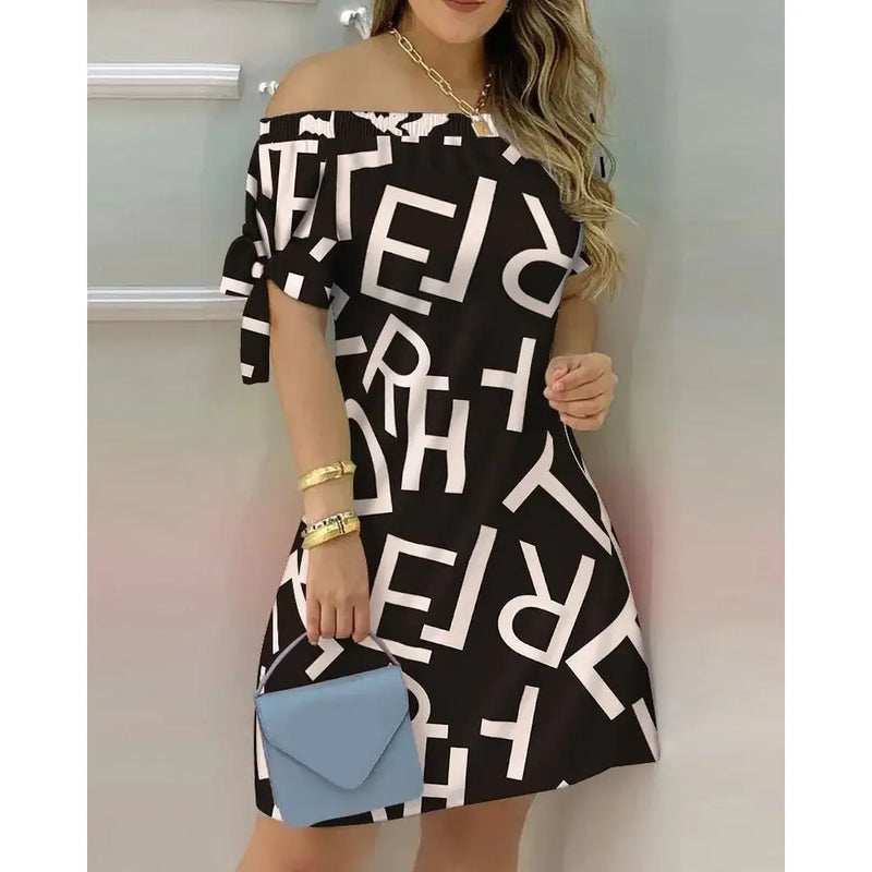 Women Off Shoulder Summer Mini Dress