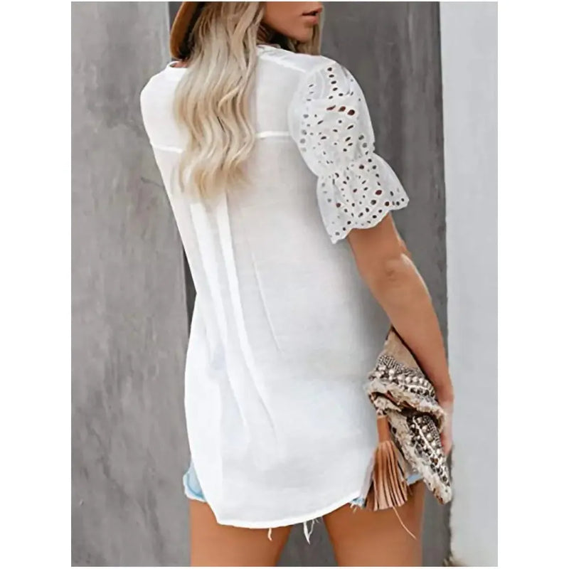 Shirt with Lace and V-neck Emily